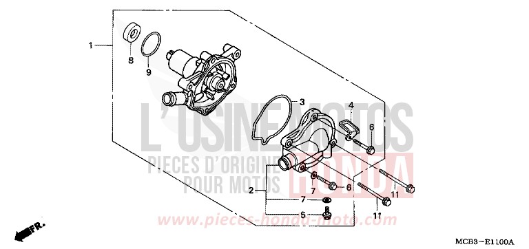 WATER PUMP for Transalp 650 CYNOS GRAY METALLIC (NH400) from 2001